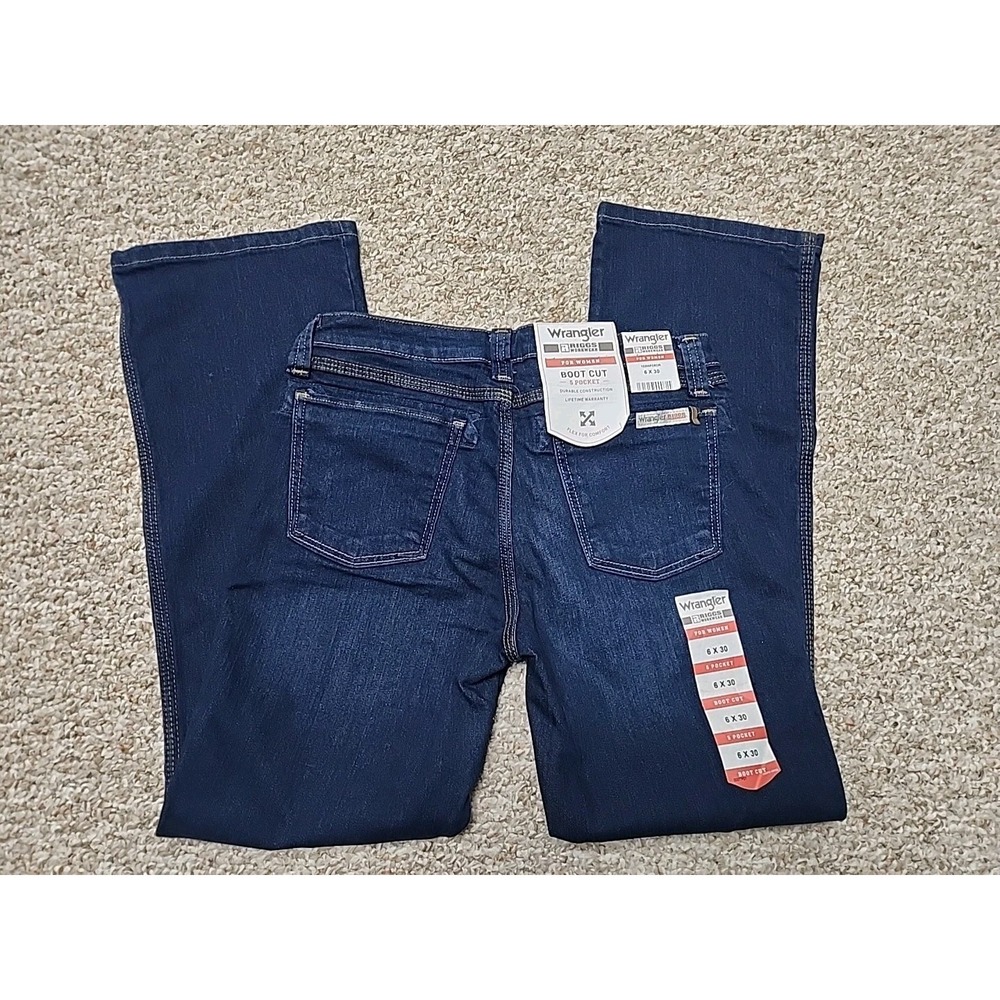 Wrangler Jeans Women's 6x30 Riggs Workwear Dark Blue‎ Boot Cut NWT